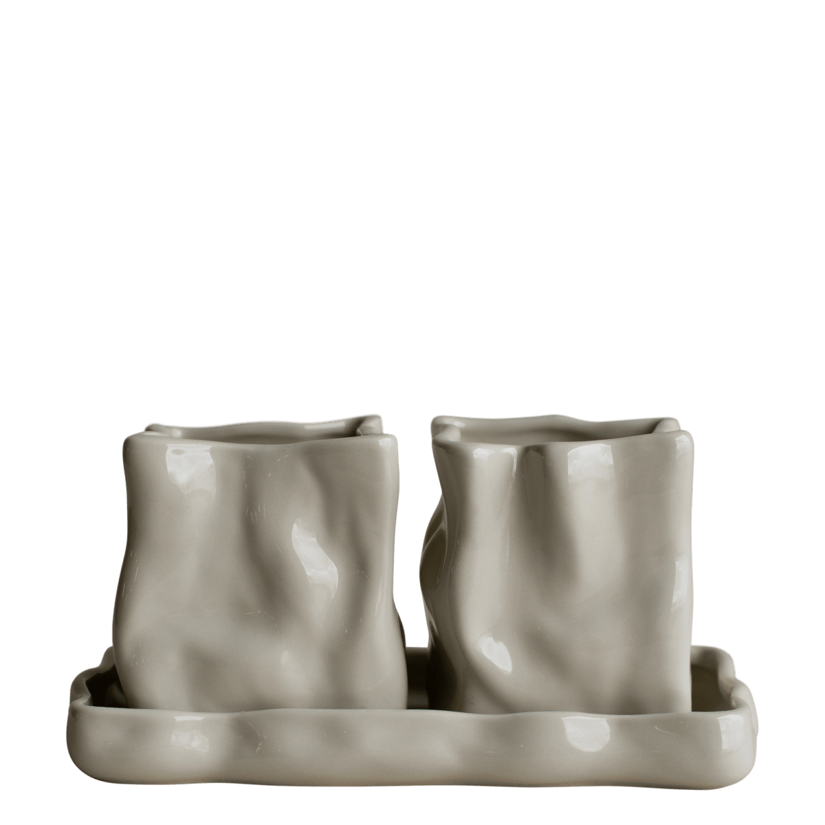 DBKD Organizer / Blumentopf HERB shiny creme 3tlg.