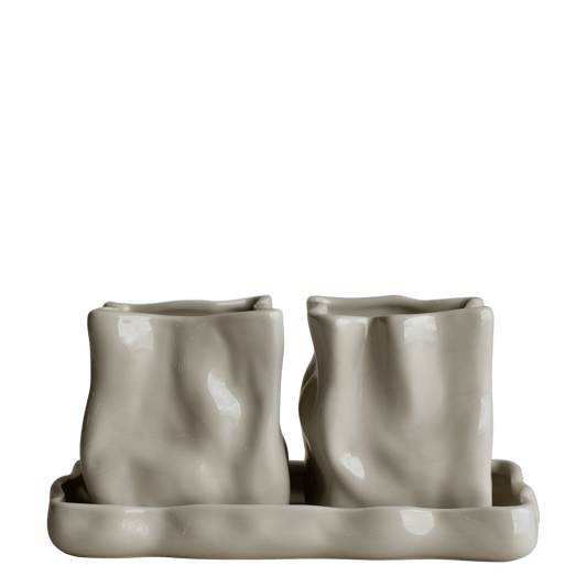 DBKD Organizer / Blumentopf HERB shiny creme 3tlg.