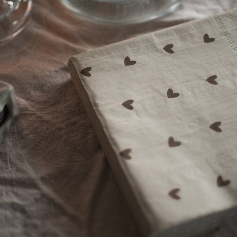 DBKD Servietten HEART beige braun