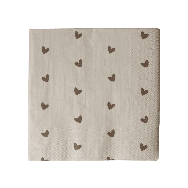 DBKD Servietten HEART beige braun