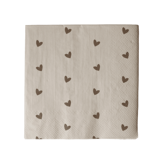 DBKD Servietten HEART beige braun