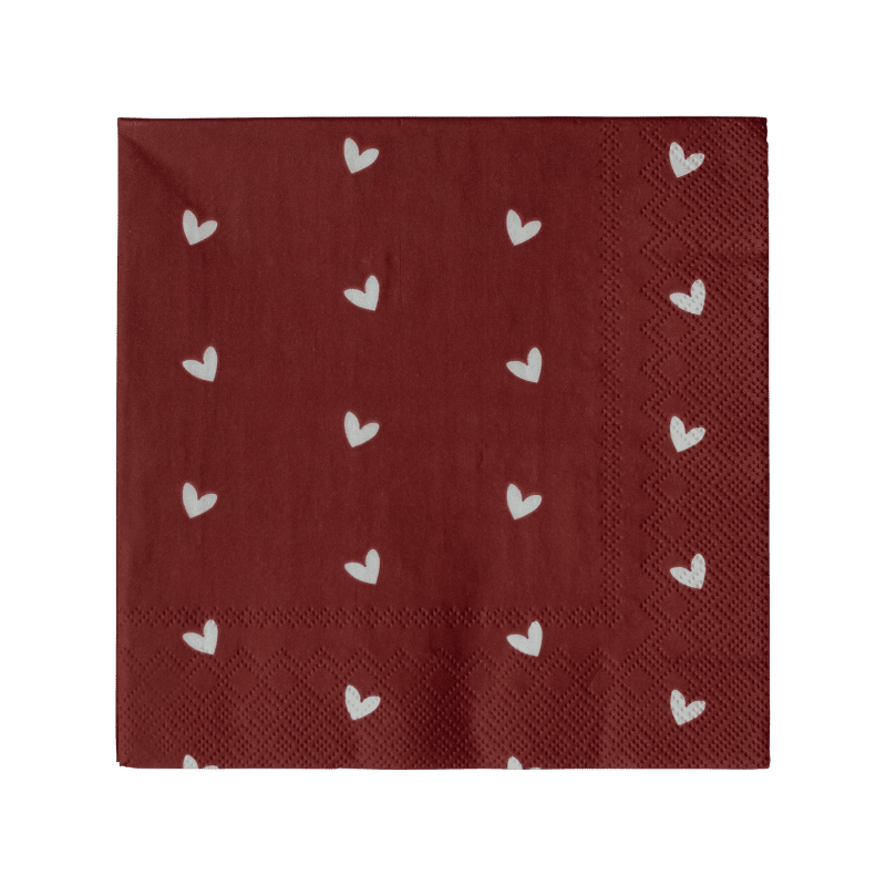 DBKD Servietten HEART dunkelrot