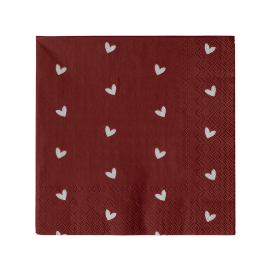 DBKD Servietten HEART dunkelrot