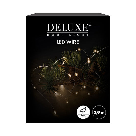 Deluxe Homeart Draht Lichterkette 3,9 m, 40 LED, indoor + outdoor