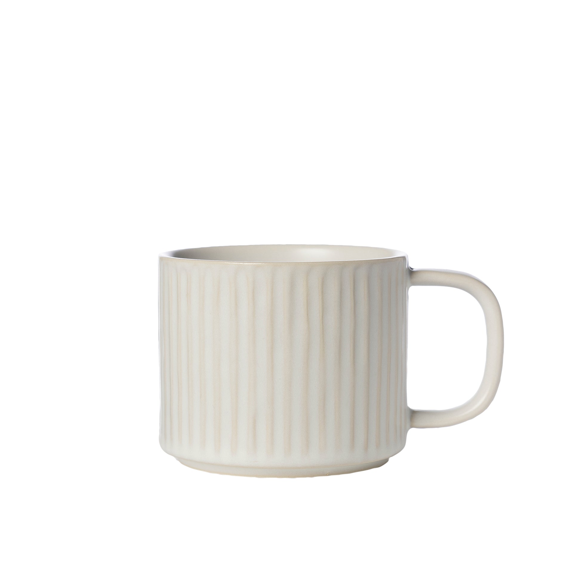 Ernst große Tasse mit Rillen naturweiß