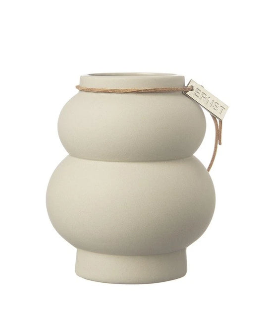 Ernst Vase Keramik beige bauchig, verschiedene Größen