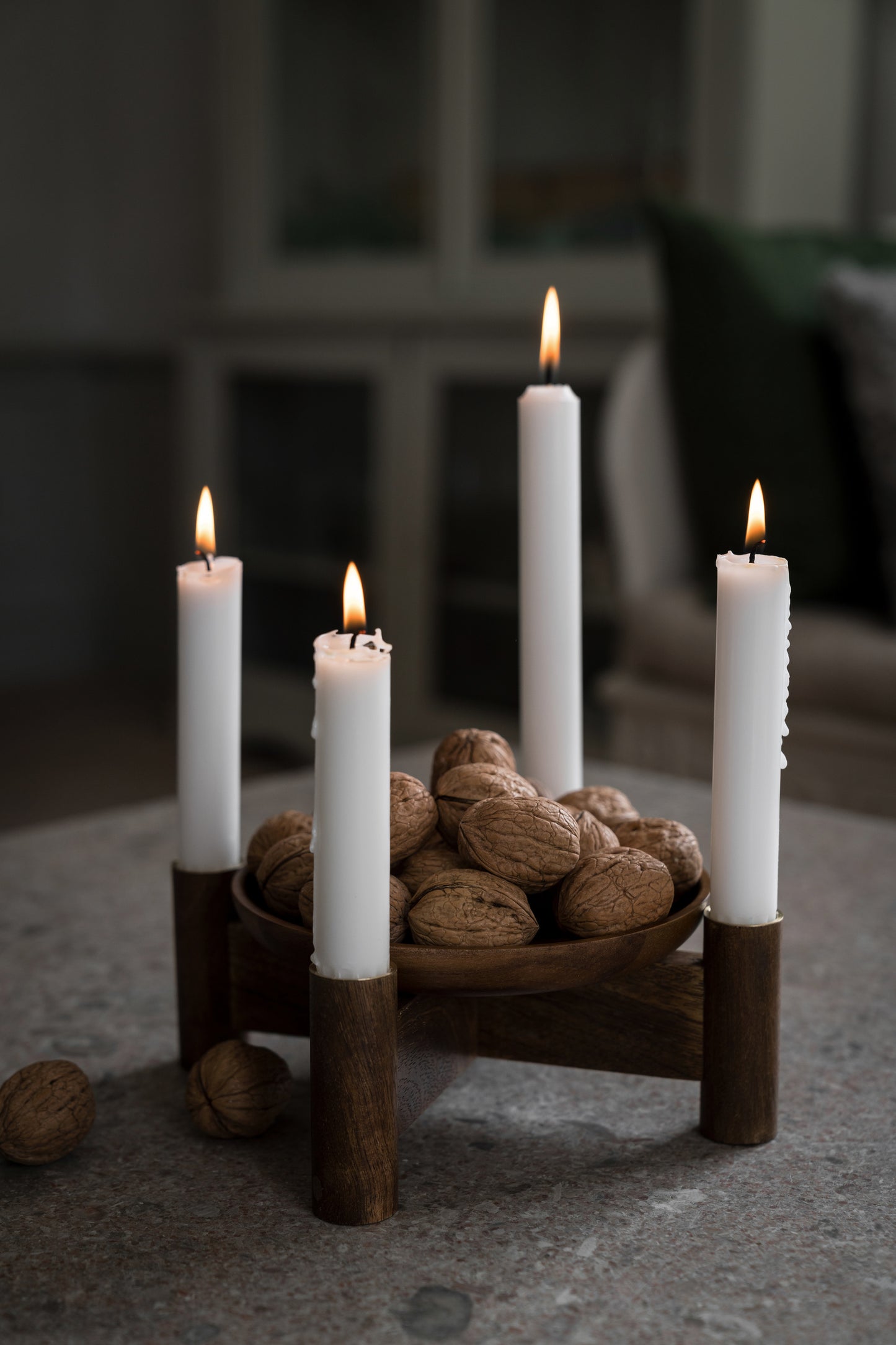 Ernst Kerzenhalter Adventskranz Mangoholz dunkel