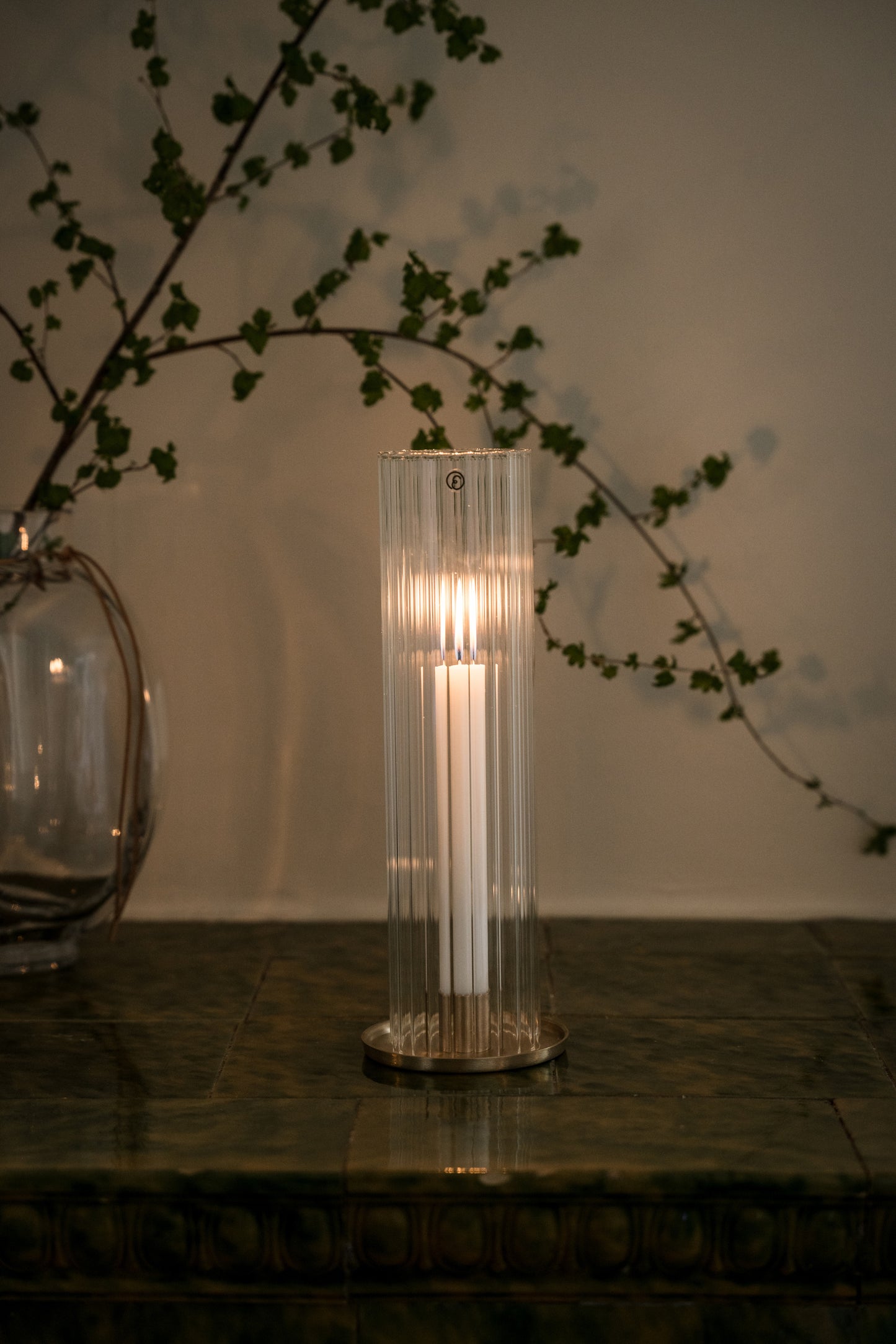 Ernst Kerzenhalter Windlicht Messing Glas, verschiedene Ausführungen