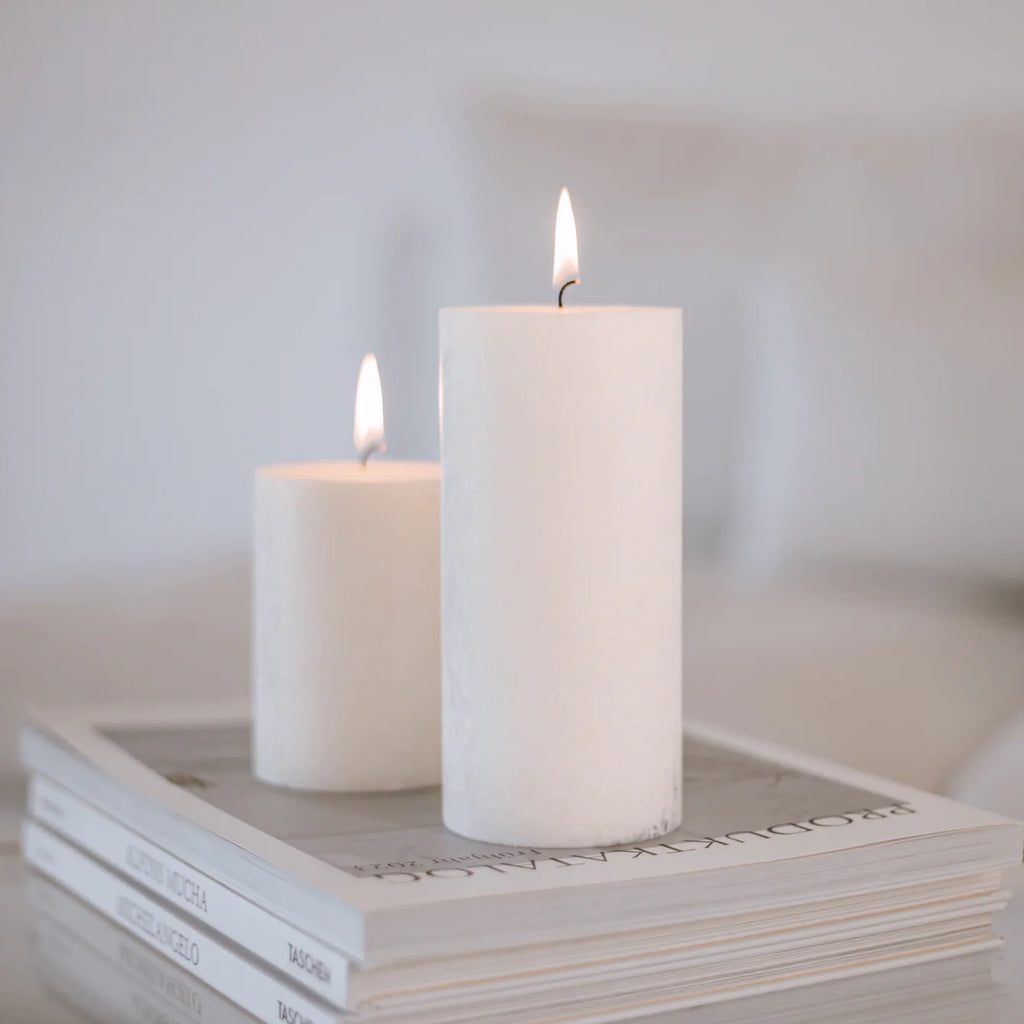 Eulenschnitt Stumpenkerzen, verschiedene Ausführungen