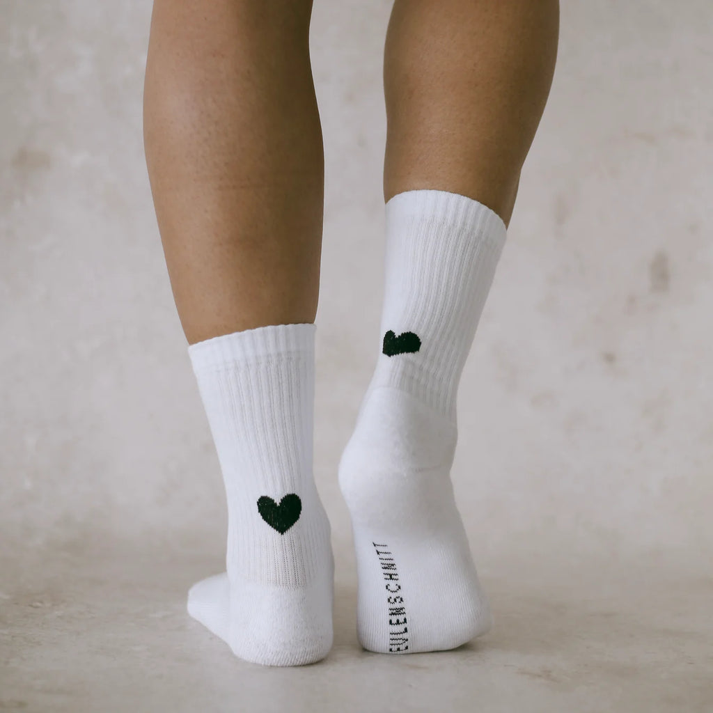 Eulenschnitt Socken HERZ schwarz