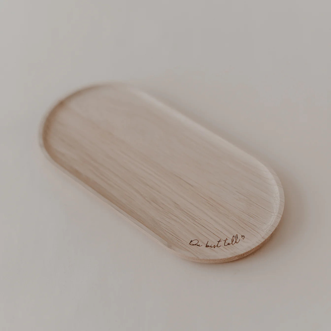 Eulenschnitt ovales Tablett Holz Du bist toll