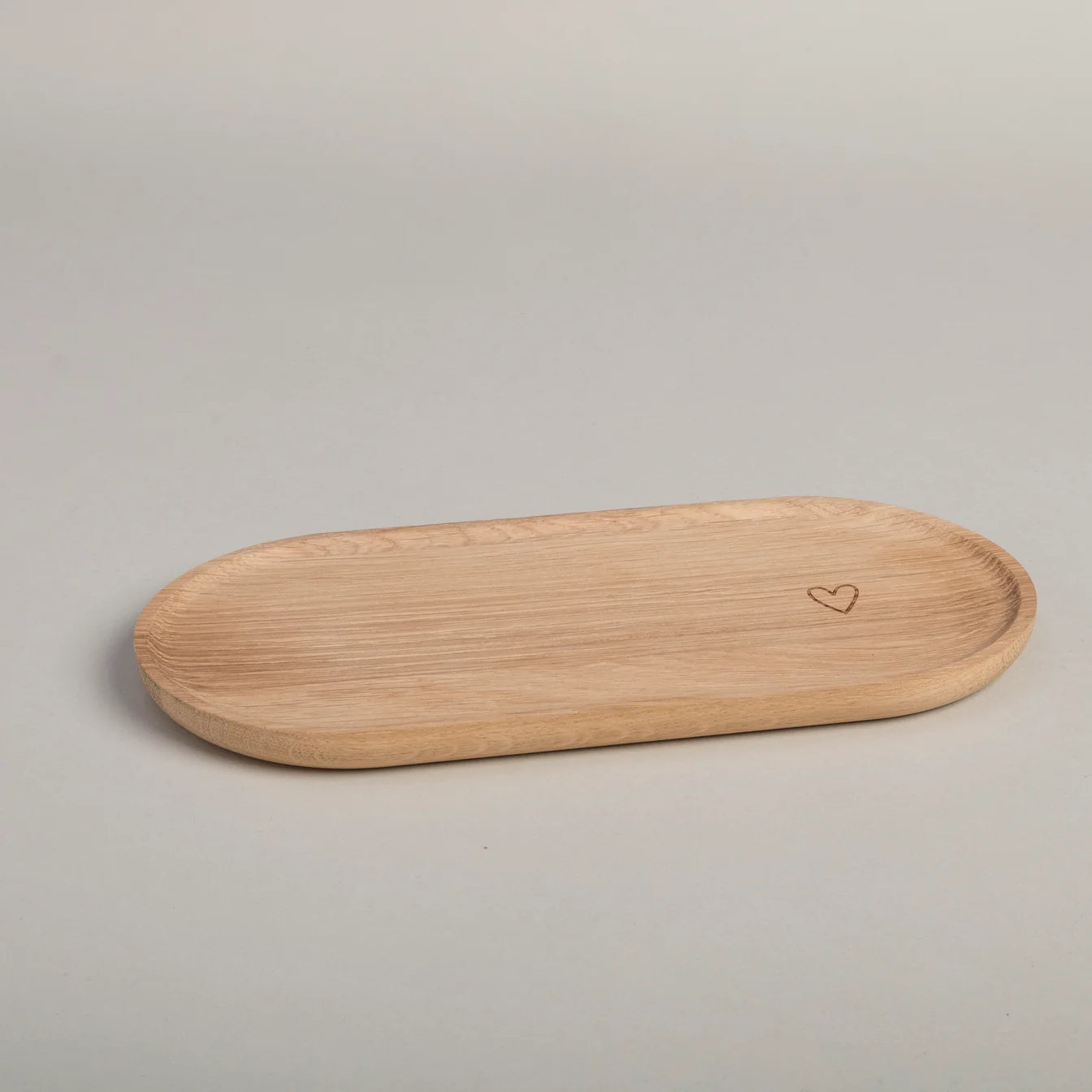 Eulenschnitt ovales Tablett Holz Herz