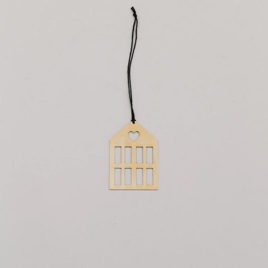 Eulenschnitt Anhänger Set HAUS gold 6 Stück