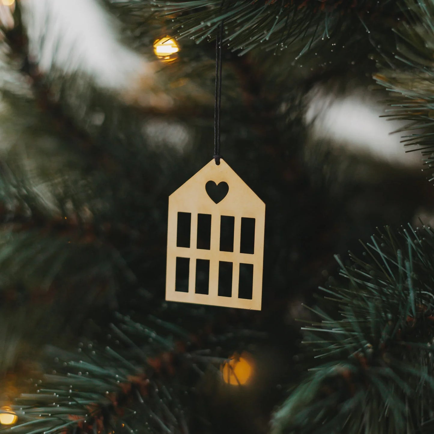 Eulenschnitt Anhänger Set HAUS gold 6 Stück