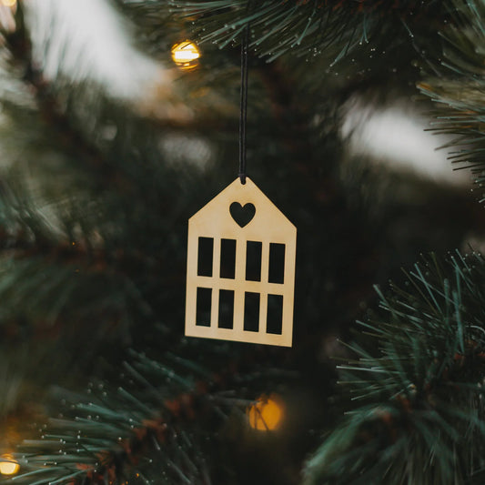 Eulenschnitt Anhänger Set HAUS gold 6 Stück