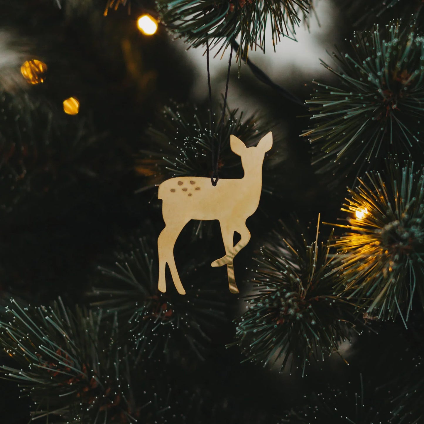 Eulenschnitt Anhänger Set REH gold 6 Stück