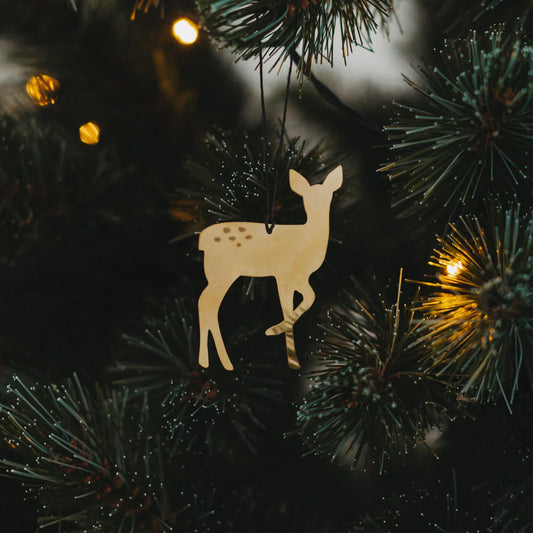 Eulenschnitt Anhänger Set REH gold 6 Stück