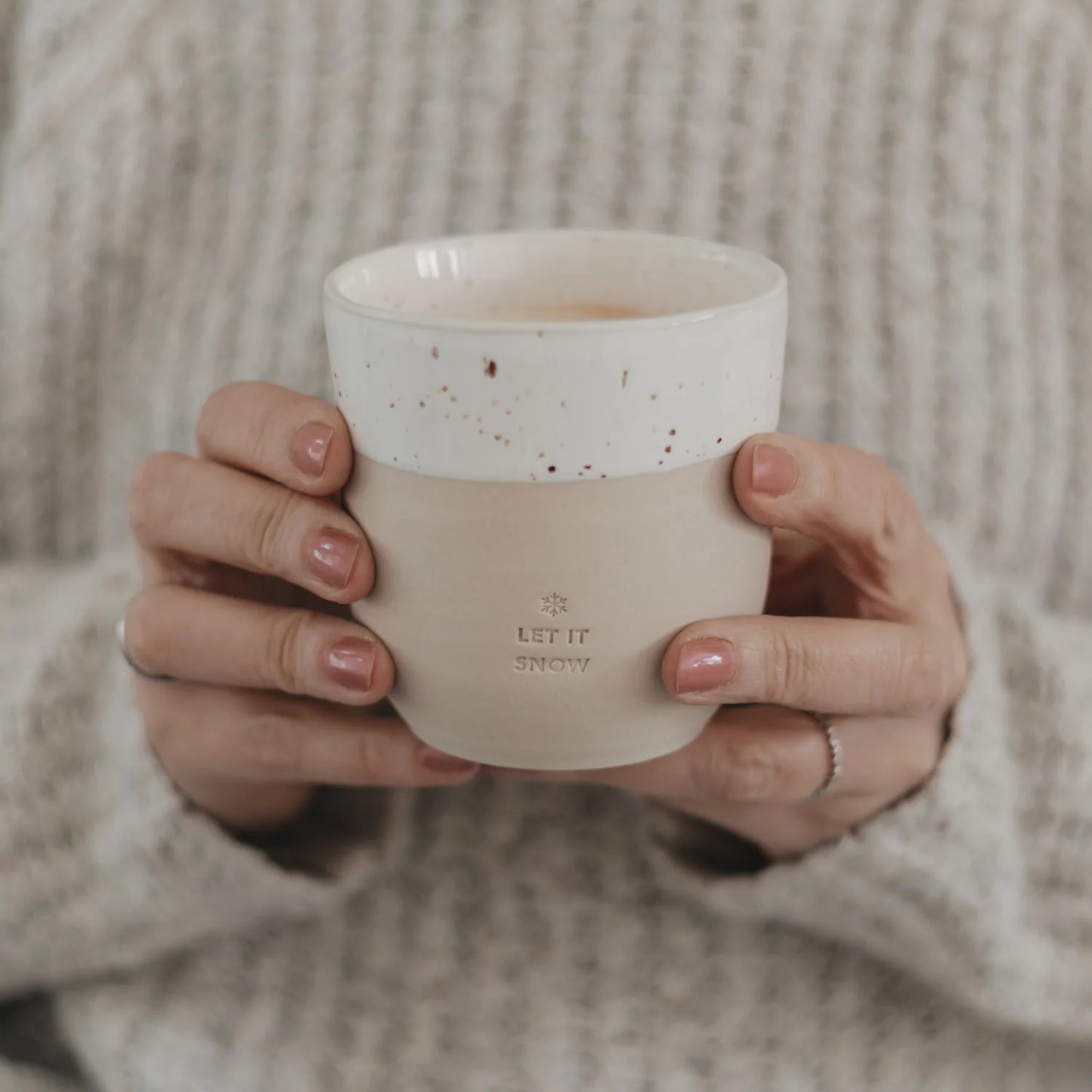 Eulenschnitt Becher LET IT SNOW