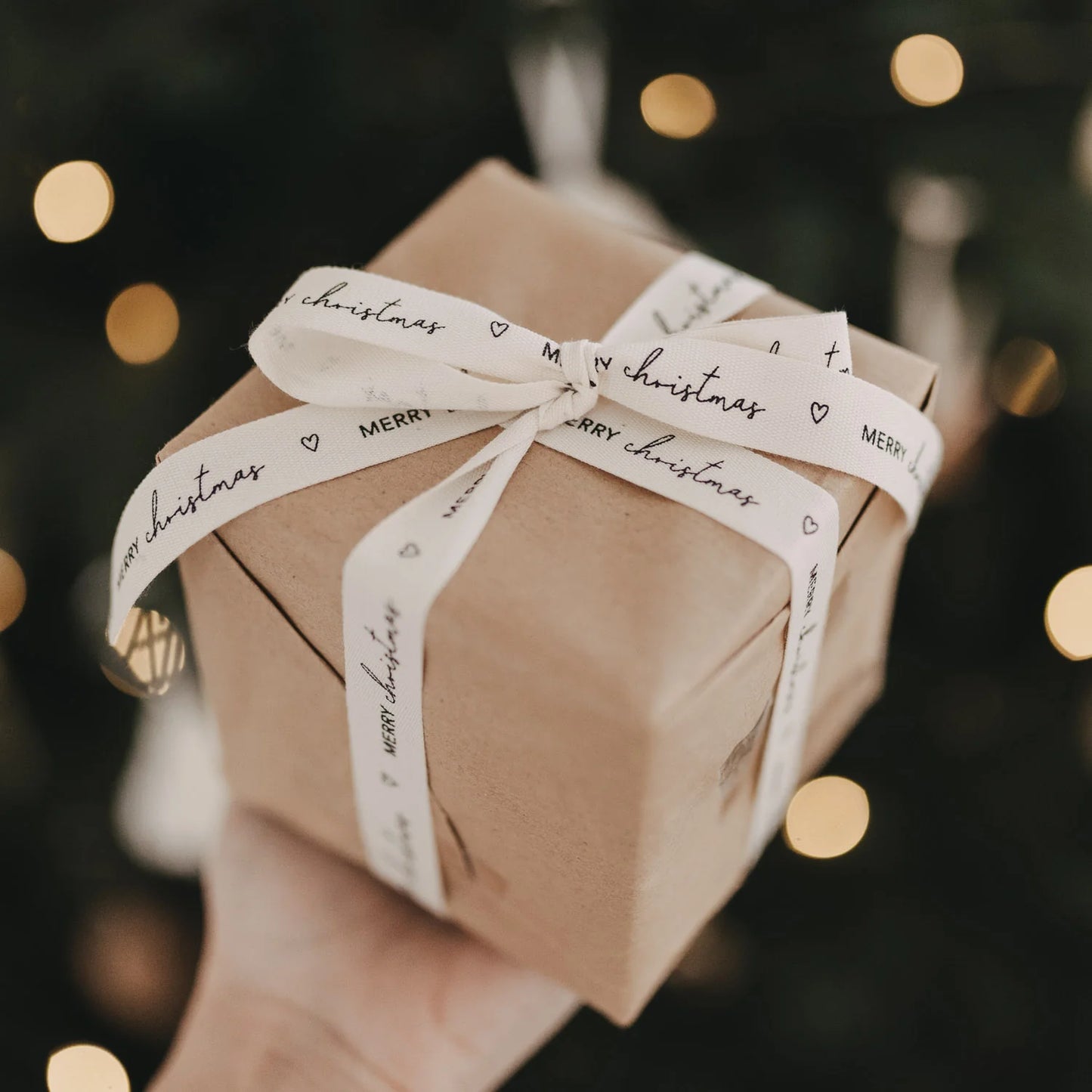 Eulenschnitt Geschenkband MERRY CHRISTMAS 5 m