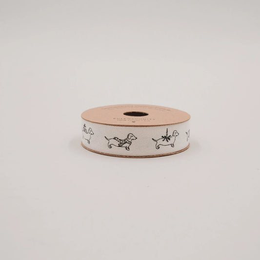 Eulenschnitt Geschenkband DACKEL 5m