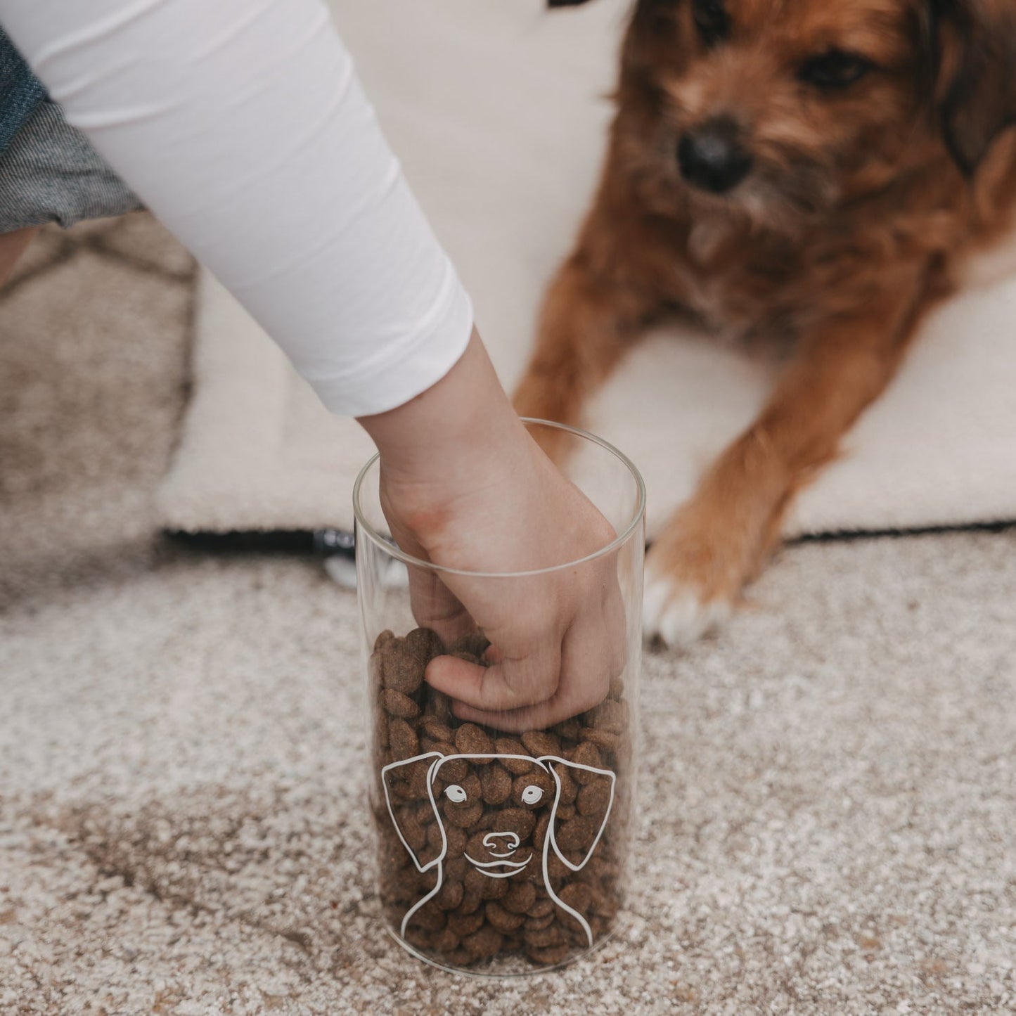 Eulenschnitt Vorratsglas HUND 19 cm