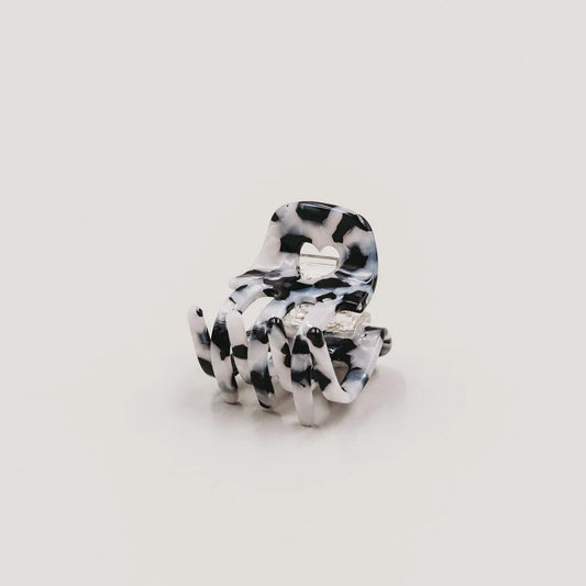Eulenschnitt Haarspange klein HERZ PANDA schwarz weiß