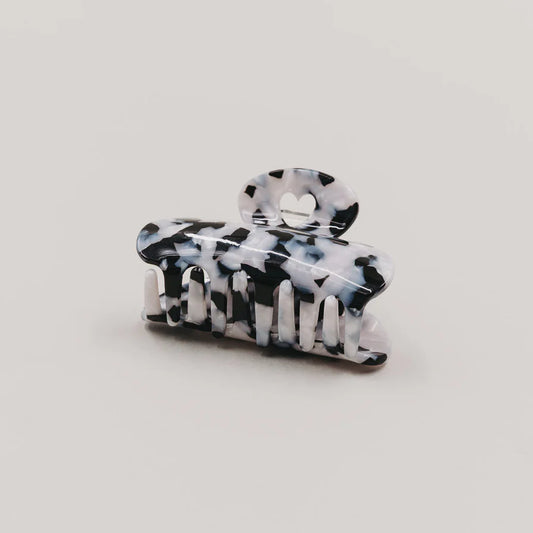 Eulenschnitt Haarklammer groß HERZ Panda schwarz weiß