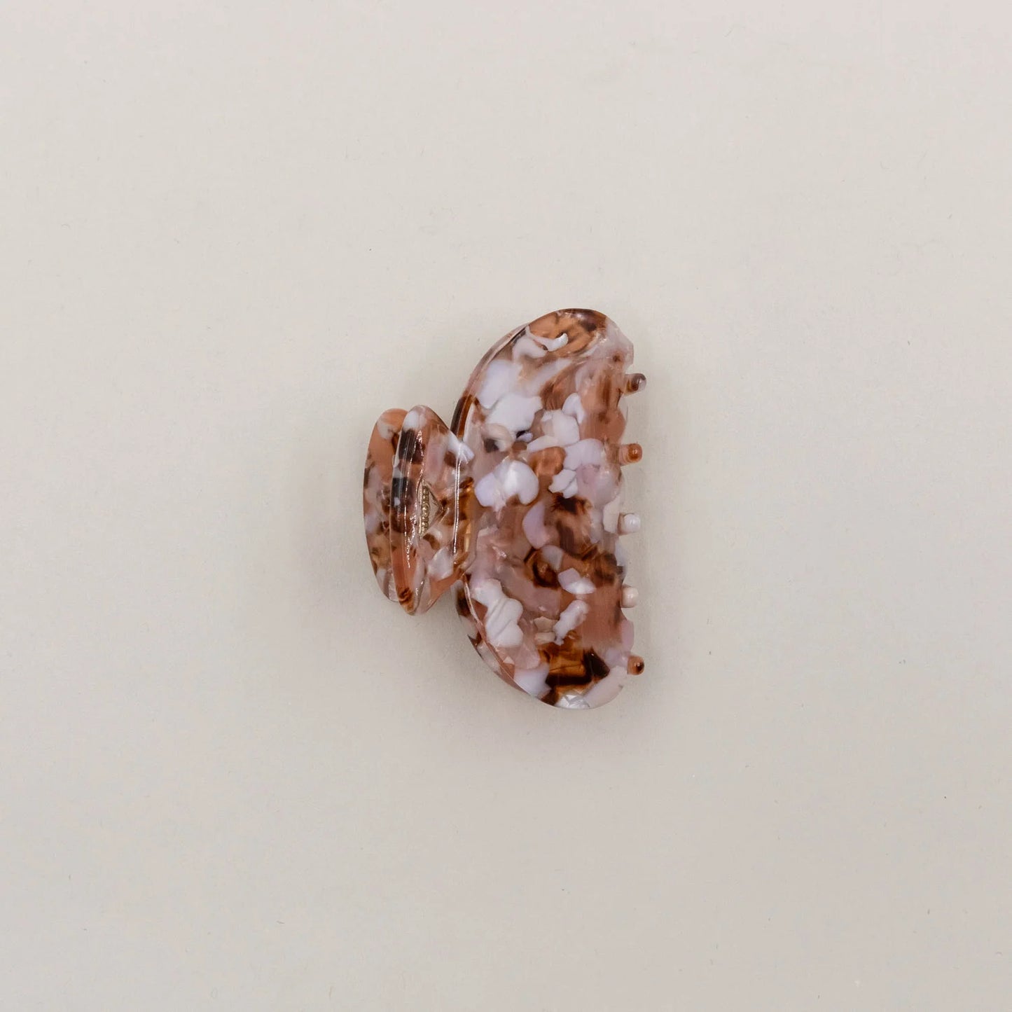 Eulenschnitt Haarspange groß HERZ Almond braun weiß