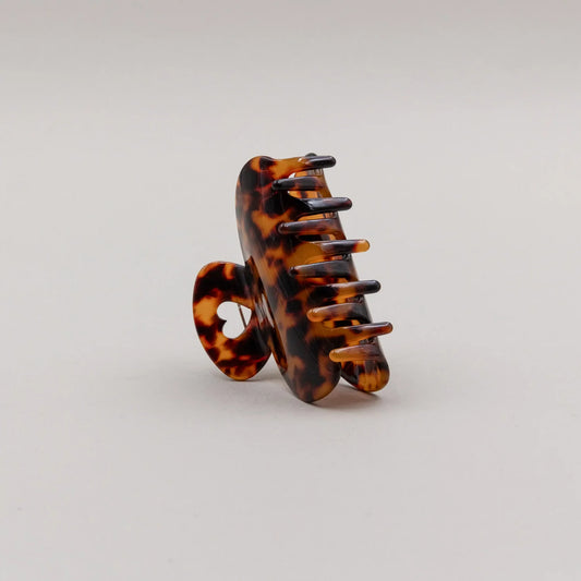 Eulenschnitt Haarspange groß HERZ Amber braun