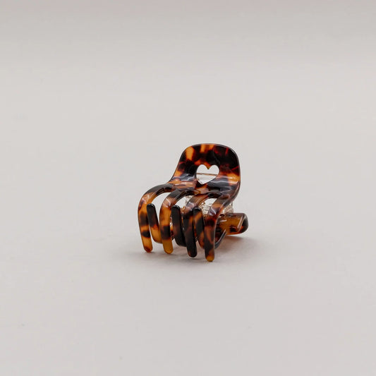 Eulenschnitt Haarklammer klein HERZ Amber braun