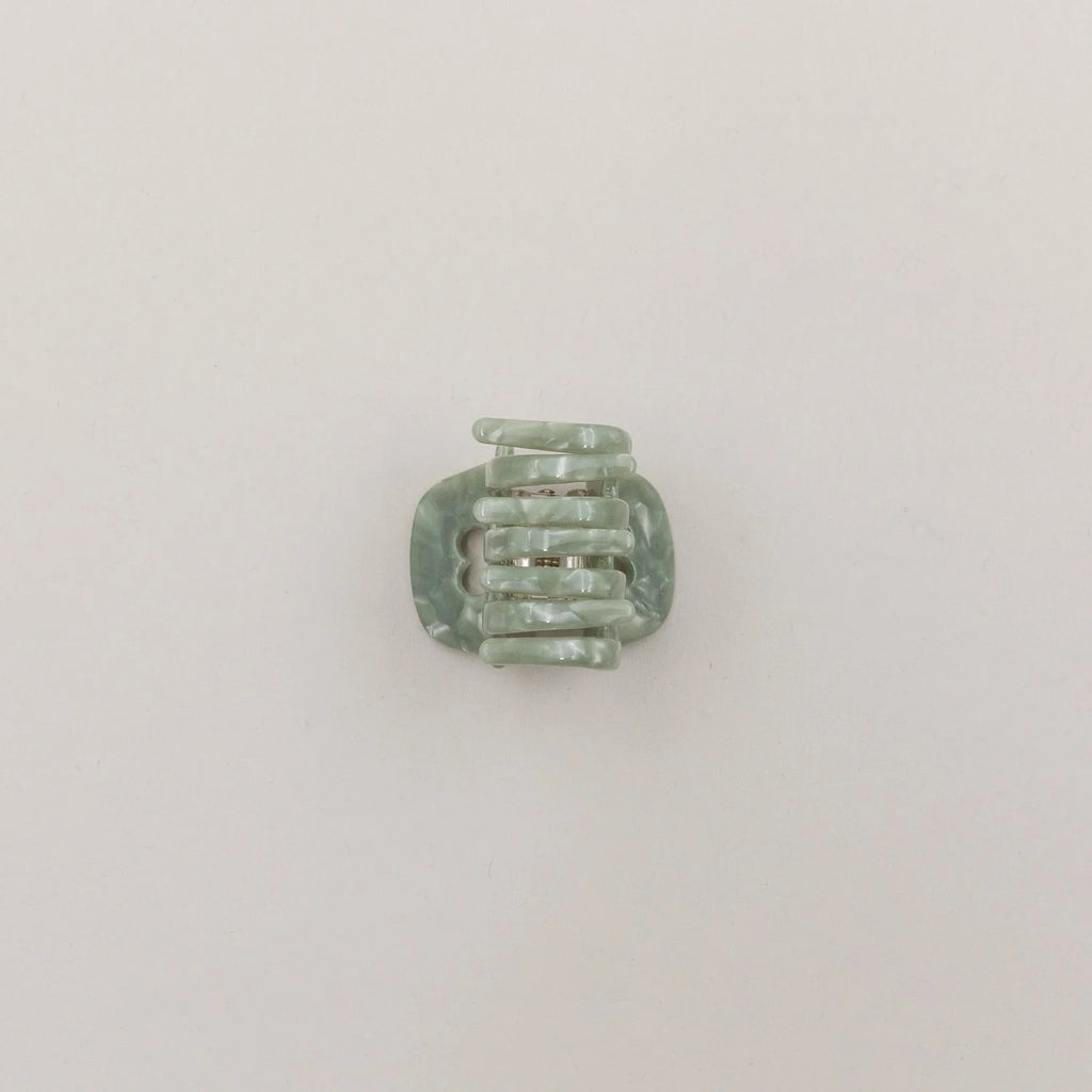 Eulenschnitt Haarklammer klein HERZ Jade grün