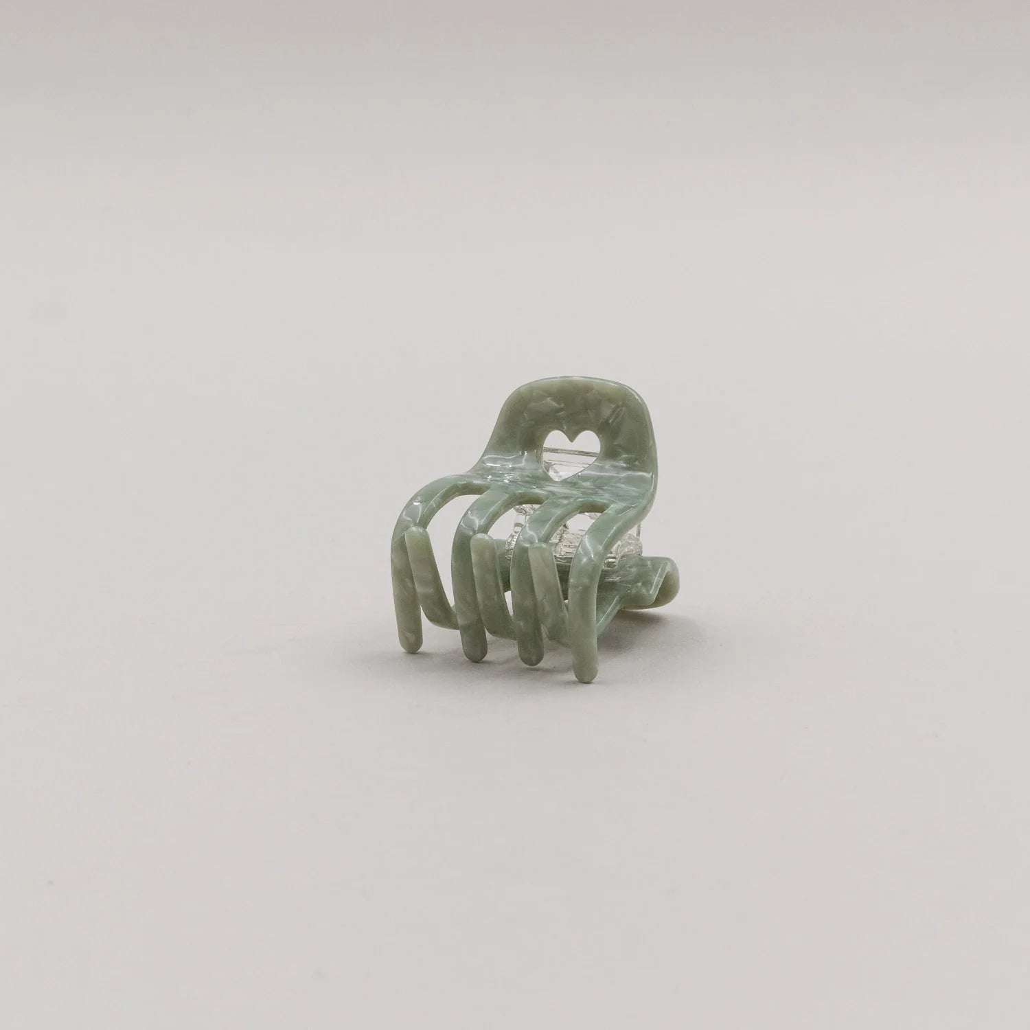 Eulenschnitt Haarklammer klein HERZ Jade grün