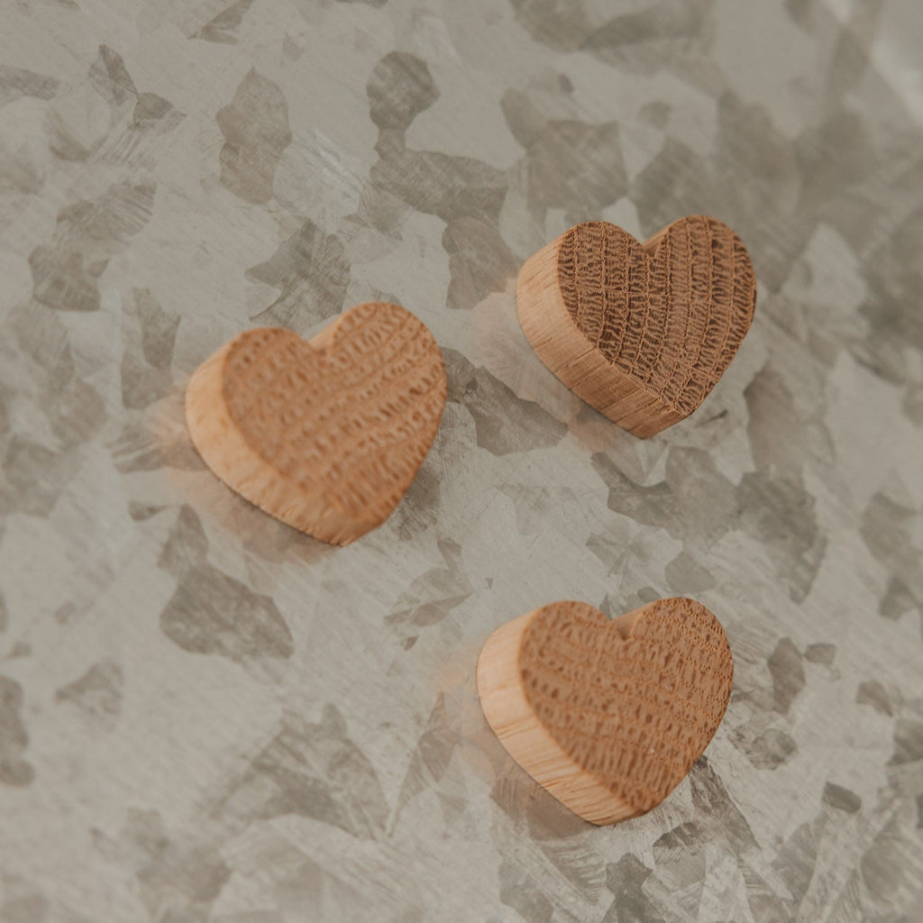 Eulenschnitt Magnete Holz Set/3 Stück HERZ