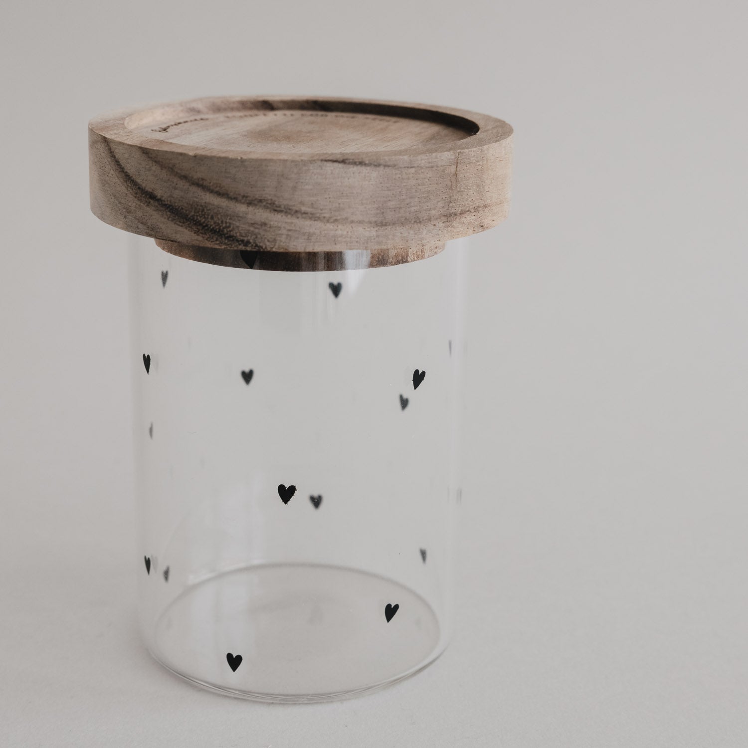 Eulenschnitt Mini Vorratsglas KLEINE HERZEN schwarz