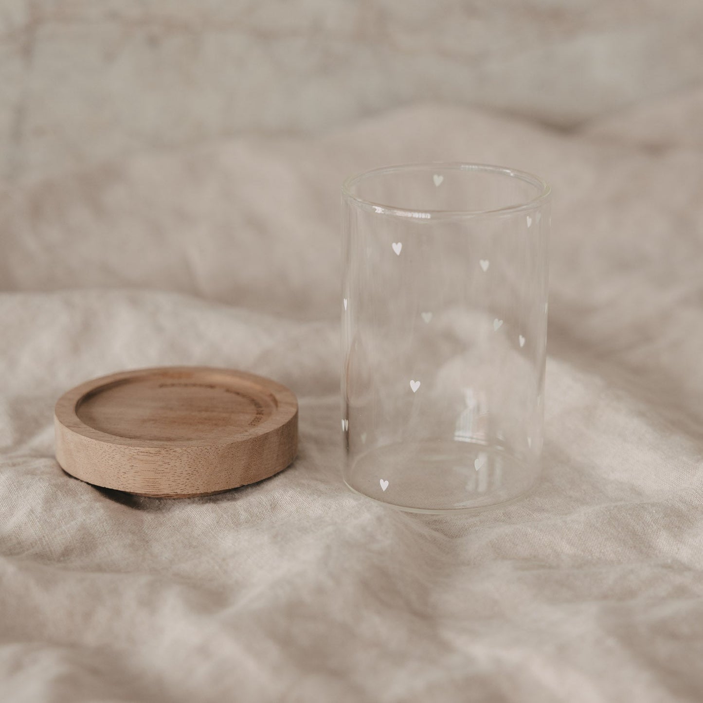 Eulenschnitt Mini Vorratsglas KLEINE HERZEN weiß