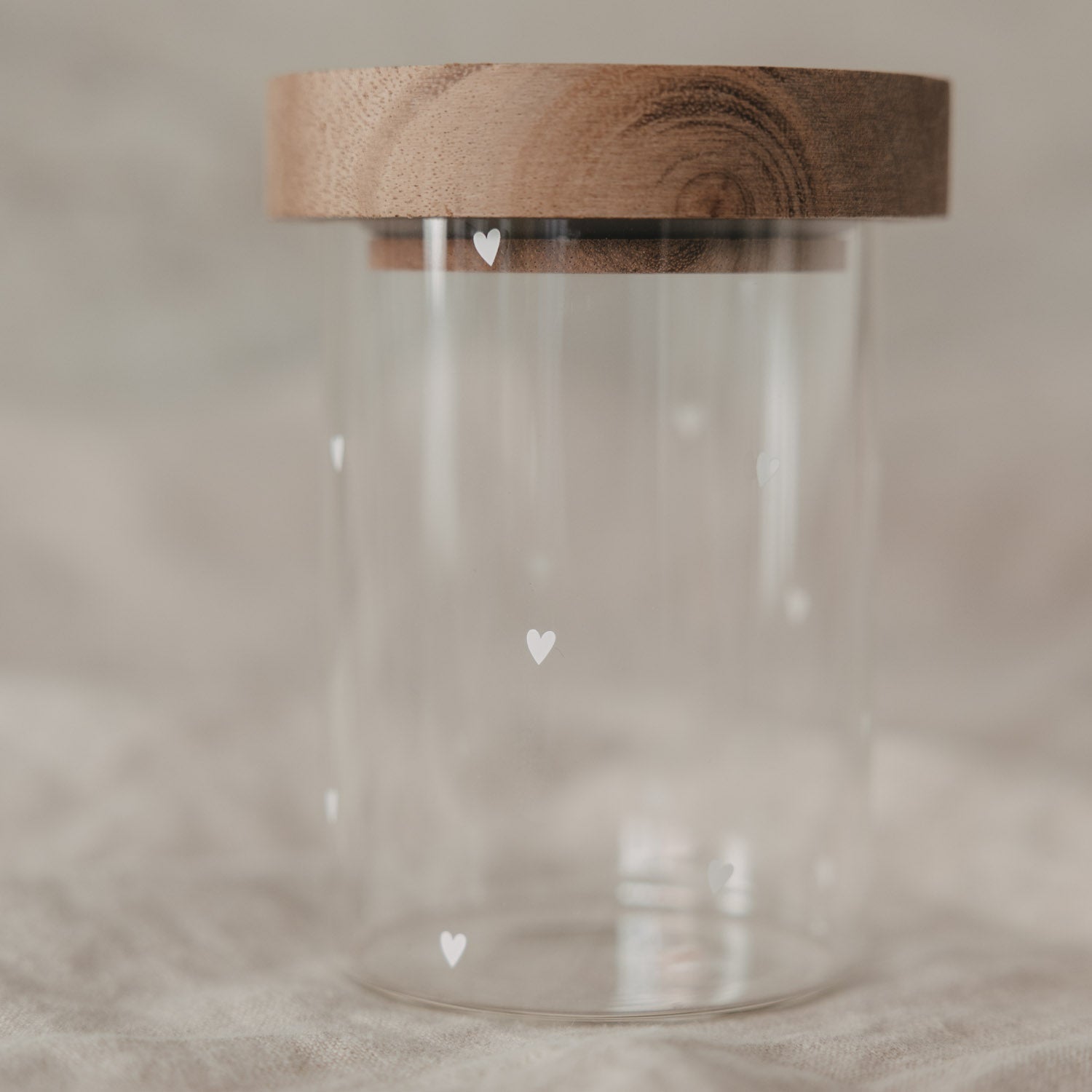 Eulenschnitt Mini Vorratsglas KLEINE HERZEN weiß