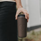 Eulenschnitt To Go Becher HERZ dunkelbraun