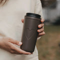 Eulenschnitt To Go Becher HERZ dunkelbraun