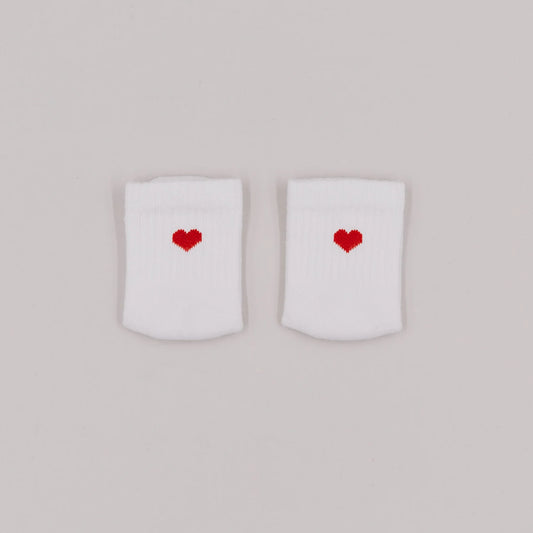Eulenschnitt Baby Socken HERZ rot
