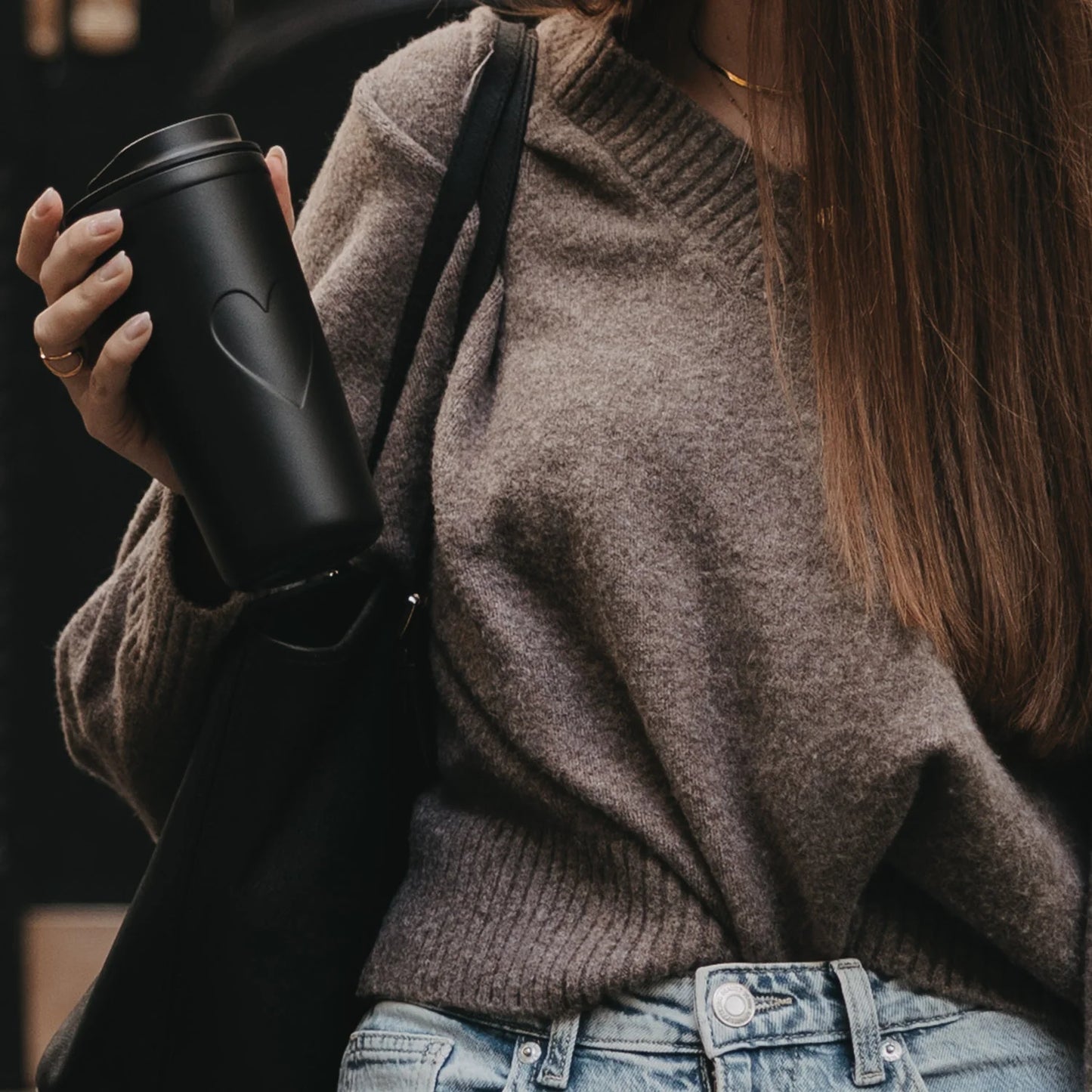 Eulenschnitt To Go Becher HERZ schwarz