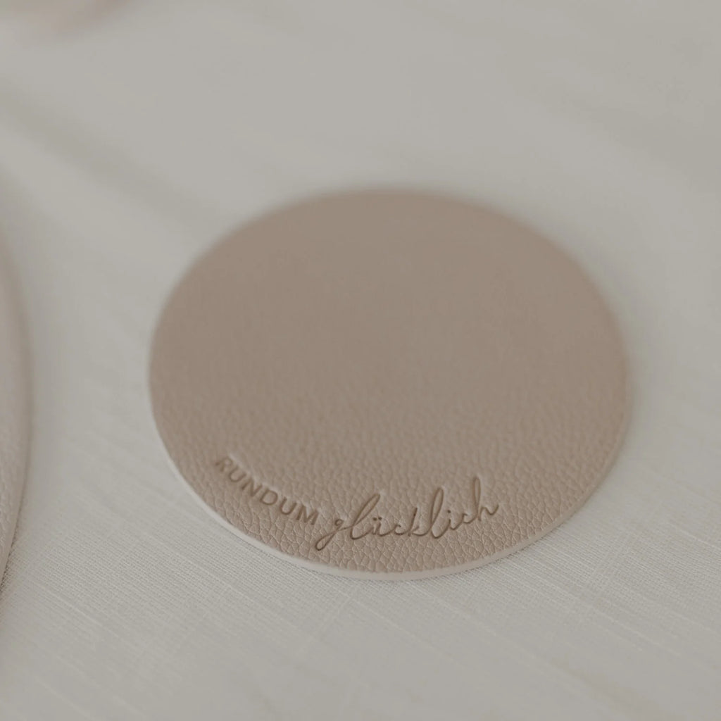 Eulenschnitt wendbare Untersetzer für Gläser RUNDUM GLÜCKLICH creme, 2er Set