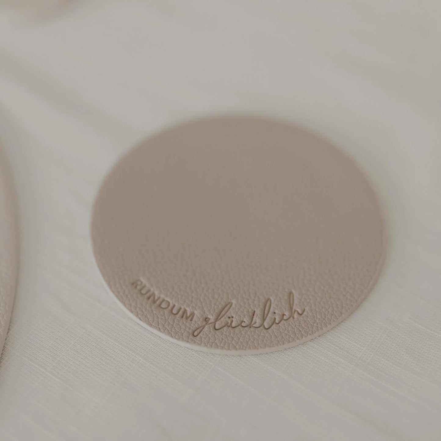 Eulenschnitt wendbare Untersetzer für Gläser RUNDUM GLÜCKLICH creme, 2er Set