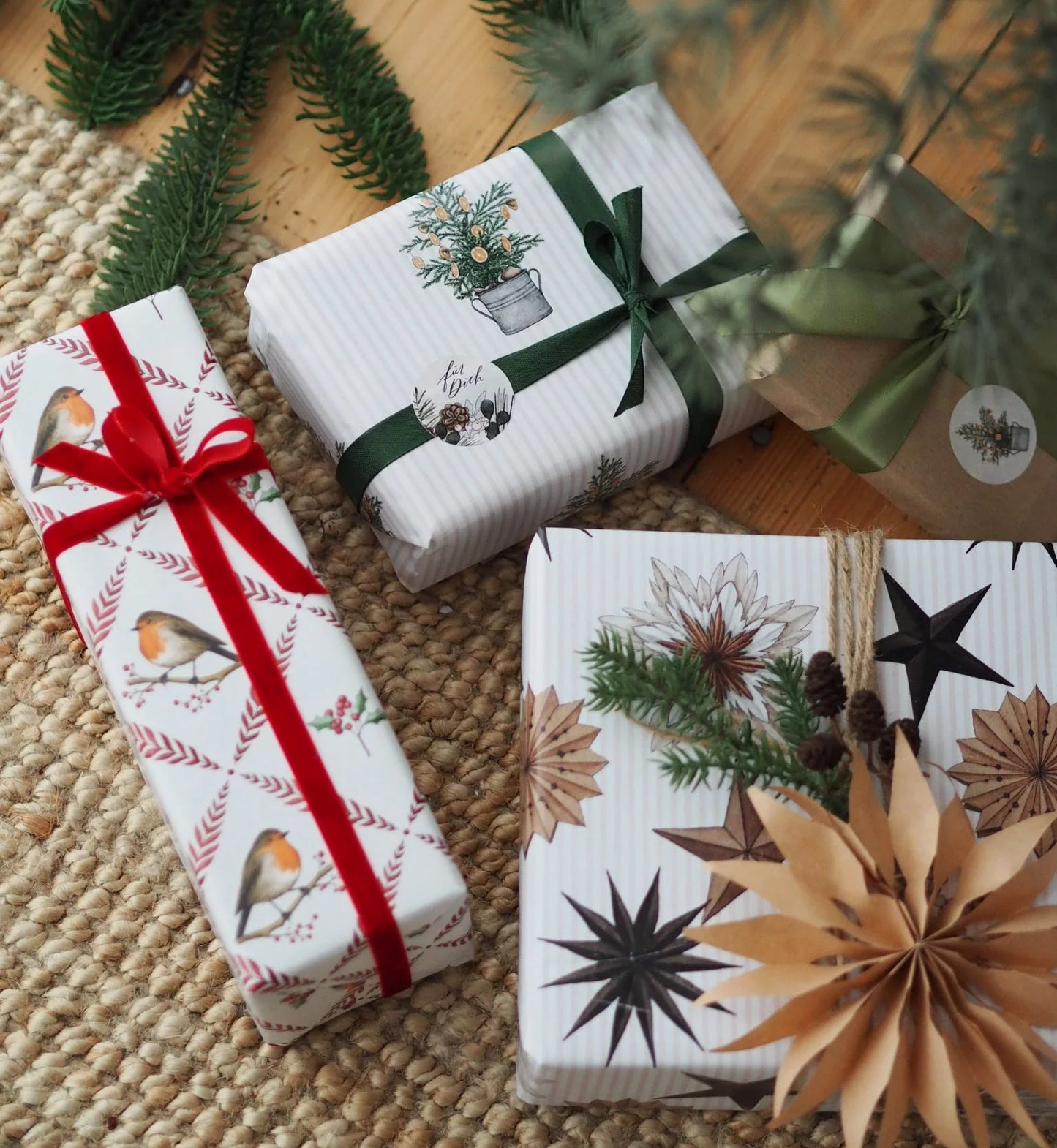 Frollein Lücke Geschenkpapierbogen PAPIERSTERNE