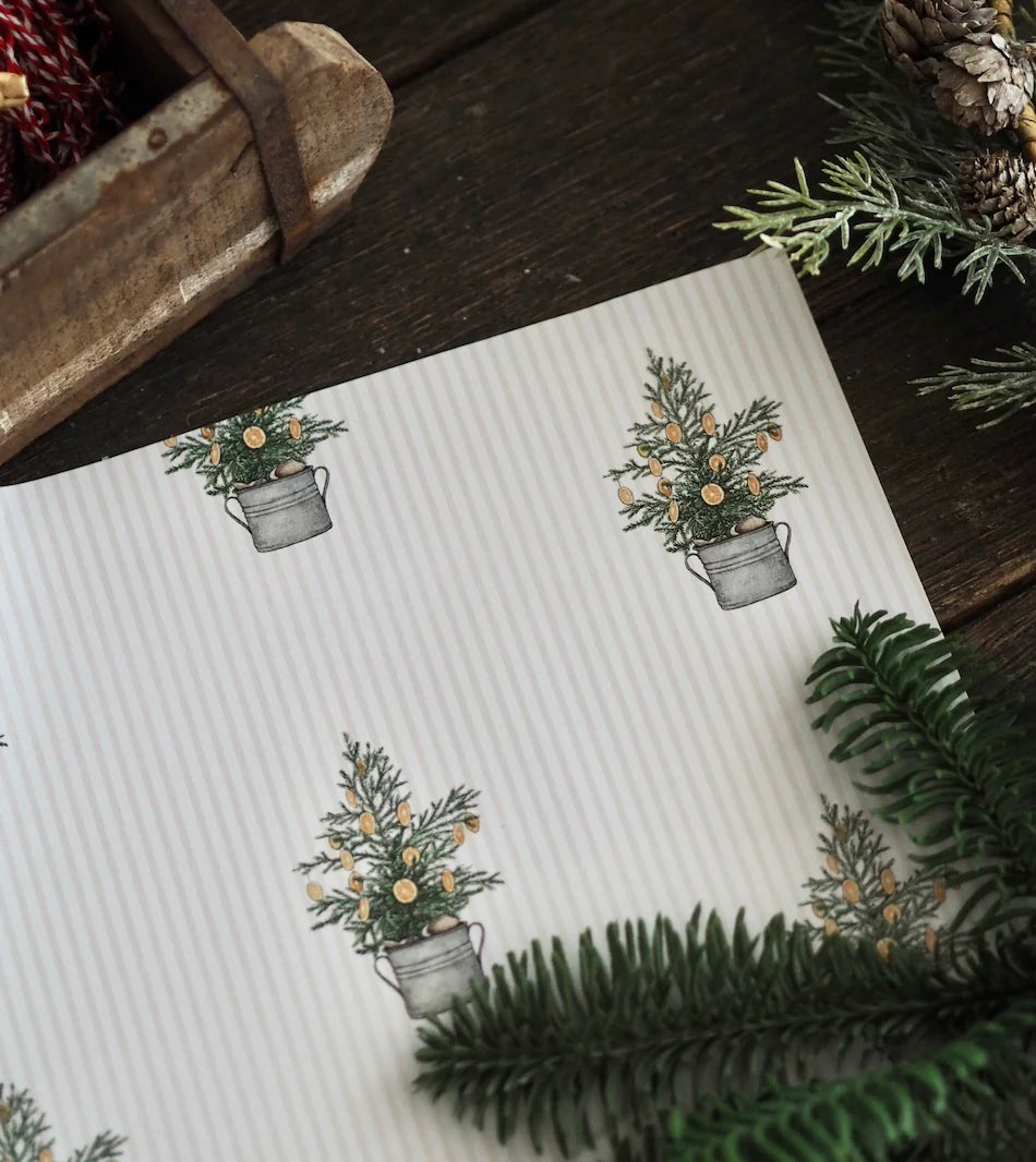 Frollein Lücke Geschenkpapierbogen TANNENBAUM