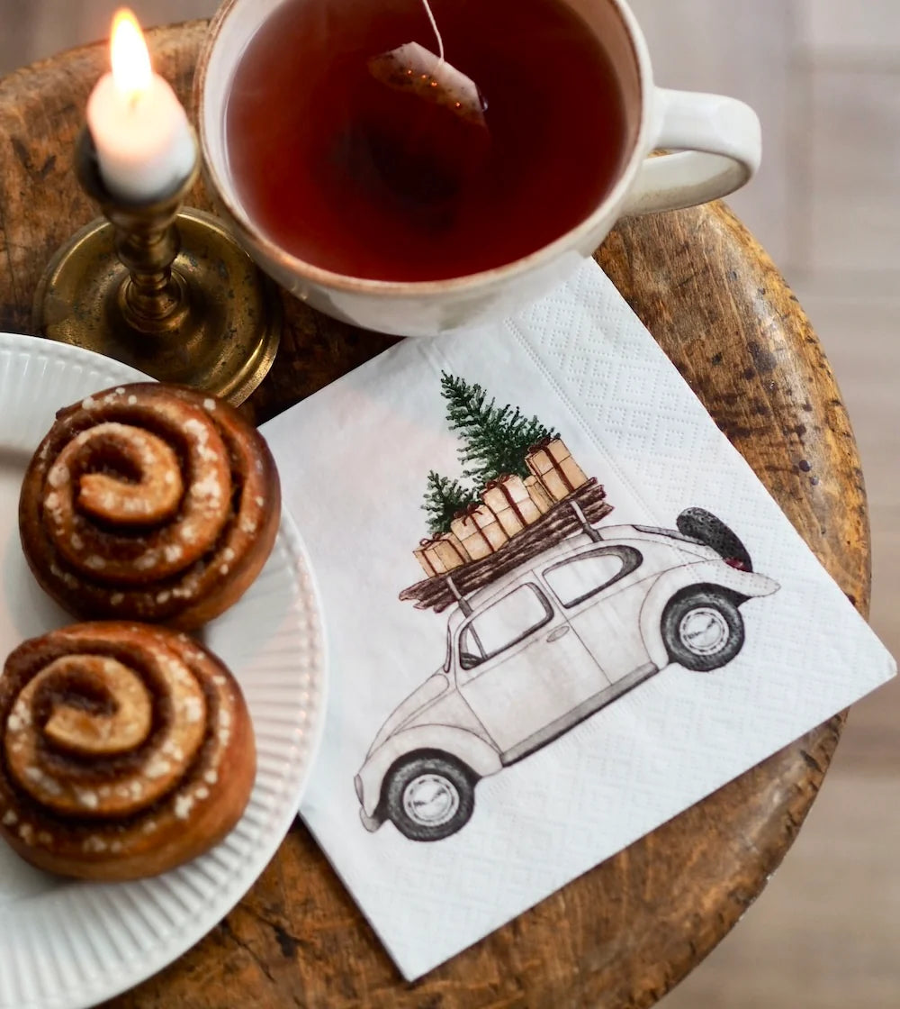 Frollein Lücke Servietten WEIHNACHTSAUTO
