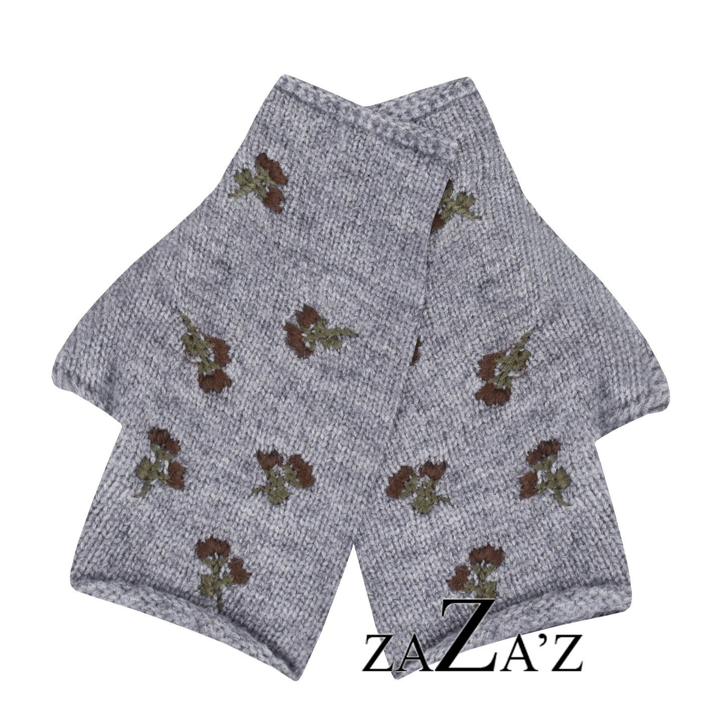 Handschuhe FLOWERS fingerlos mit Blumen Stickerei, verschiedene Farben