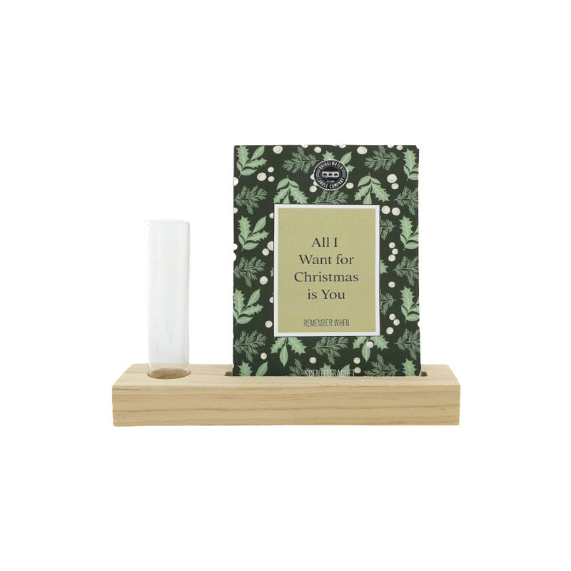 Kartenhalter / Duftsachethalter mit Glasvase