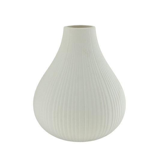 Vase JUNO weiß mit Rillen, verschiedene Größen