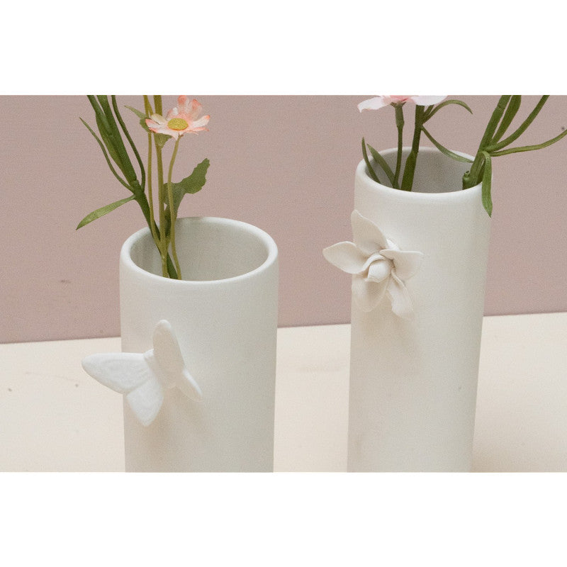 Home Society Vase SPRING mit Blüte weiß