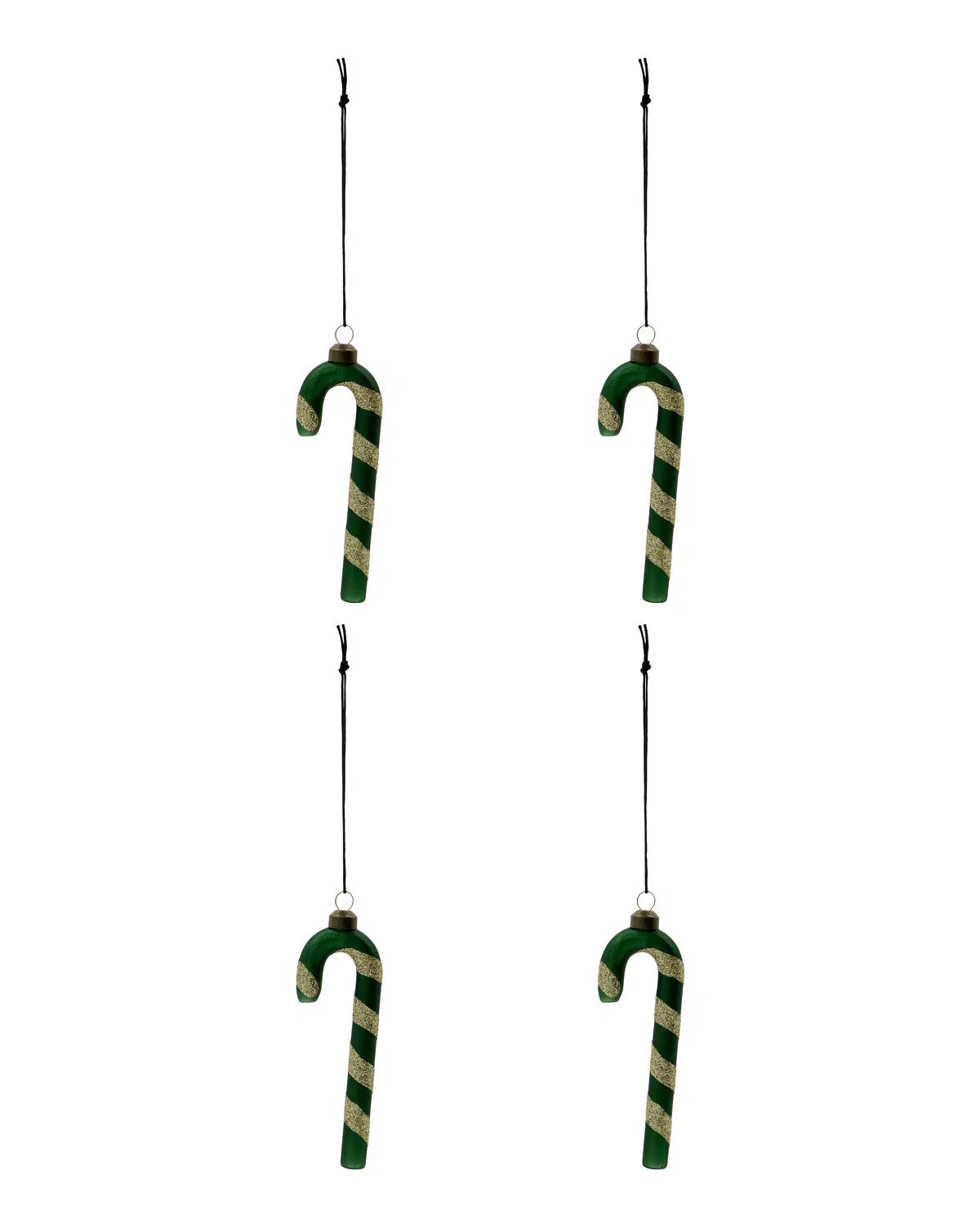 House Doctor Ornament ZUCKERSTANGE grün gold 4 Stk.